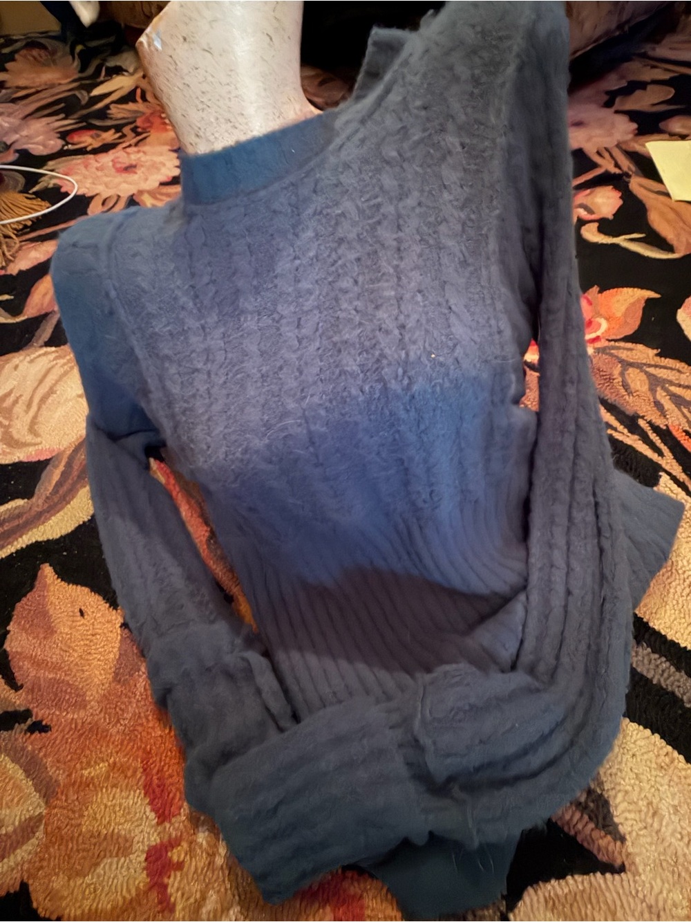 Free People greenCable Knit Crewneck bodysuit Sweater